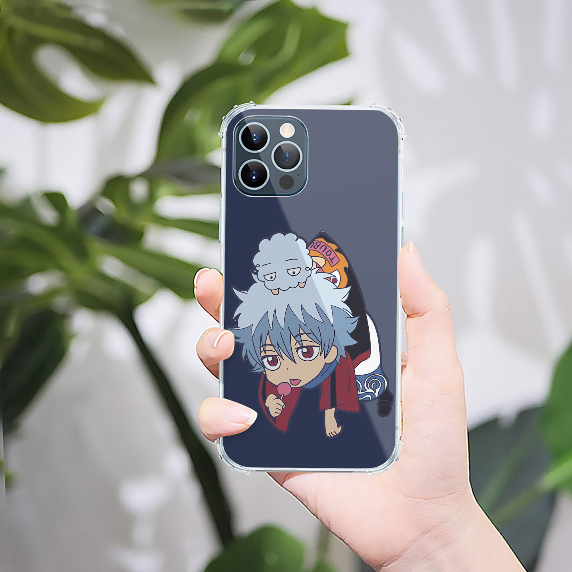 （画像用） ぎんたま 坂田銀時（さかたぎんとき） 神楽 志村新八（しむら しんぱち） GINTAMA Sakata Gintoki Kagura Shimura Shinpachi 【iPhone 12シリーズ対応】透明スマホケース（クリアソフトケース）